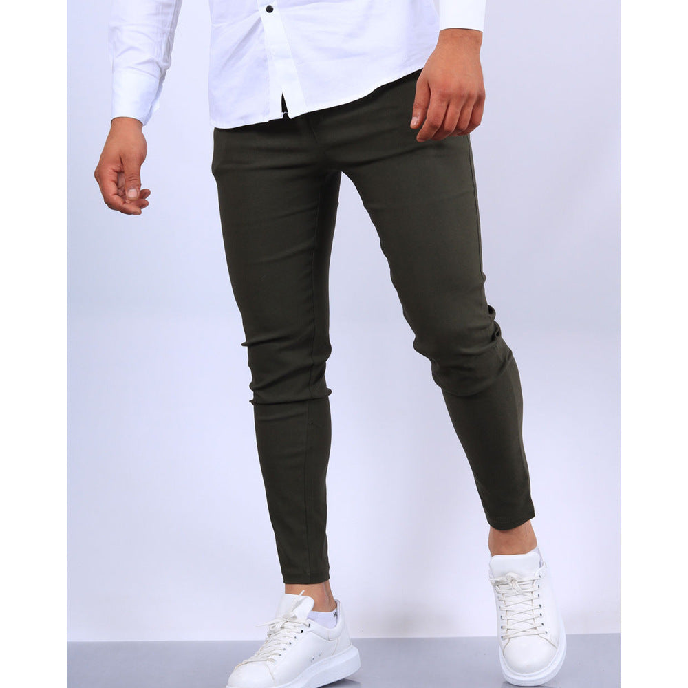 Slim Fit Formal Trousers with Sharp Crease
