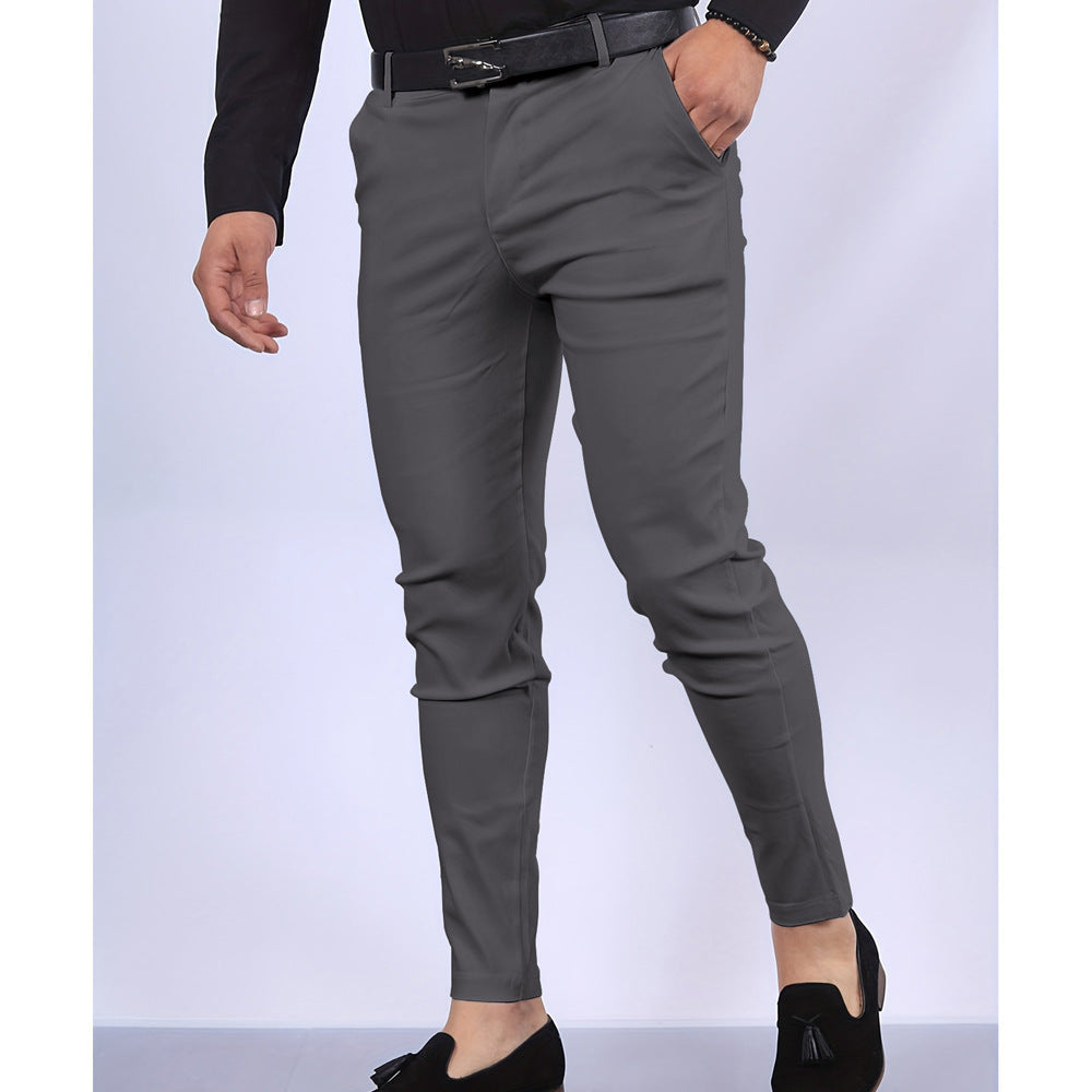 Slim Fit Formal Trousers with Sharp Crease - OutfitLondon