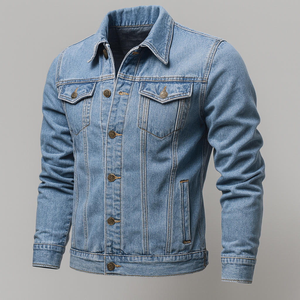 Classic Denim Trucker Jacket with Pockets
