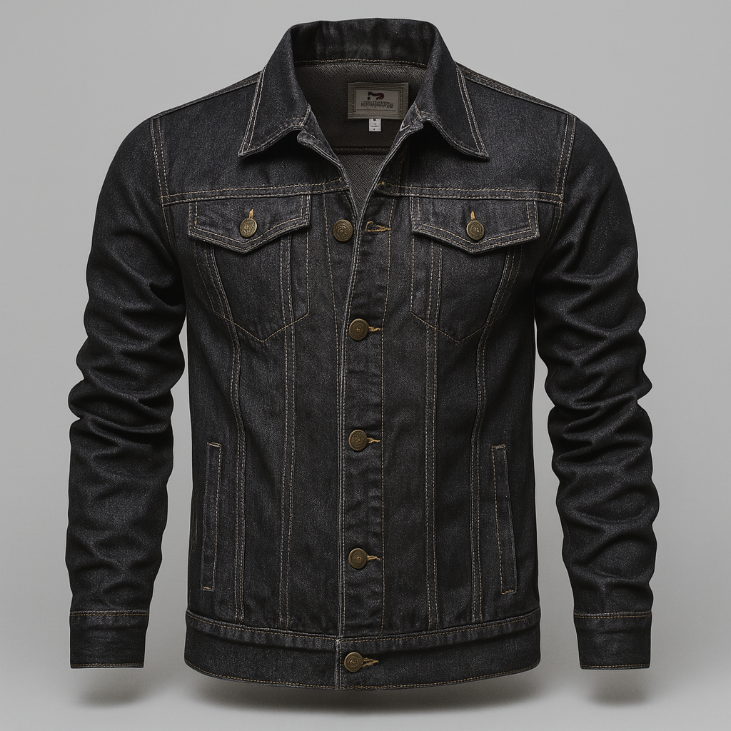 Classic Denim Trucker Jacket with Pockets - OutfitLondon