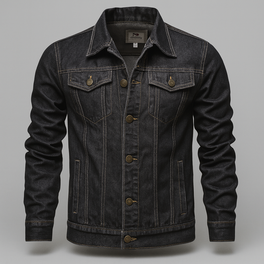 Classic Denim Trucker Jacket with Pockets - OutfitLondon