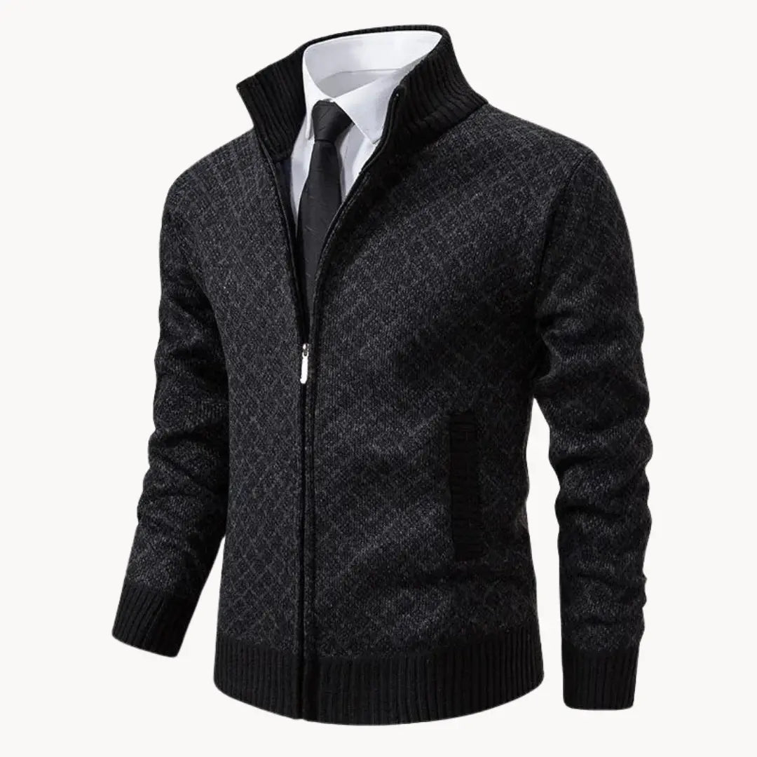 Men's Fashionable Printed Zipper Sweater Coat - OutfitLondon