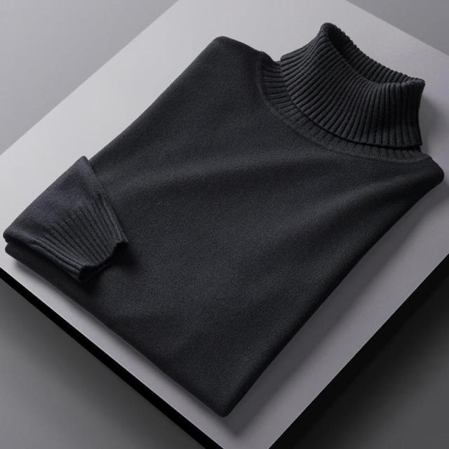 Cozy Turtleneck Sweater - Warm Fleece High Neck - OutfitLondon