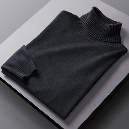 Cozy Turtleneck Sweater - Warm Fleece High Neck - OutfitLondon