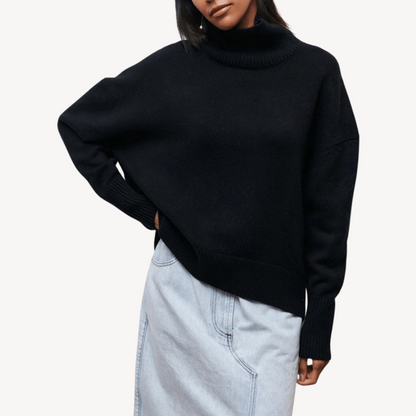Large Fit Crew Neck Knit Sweater