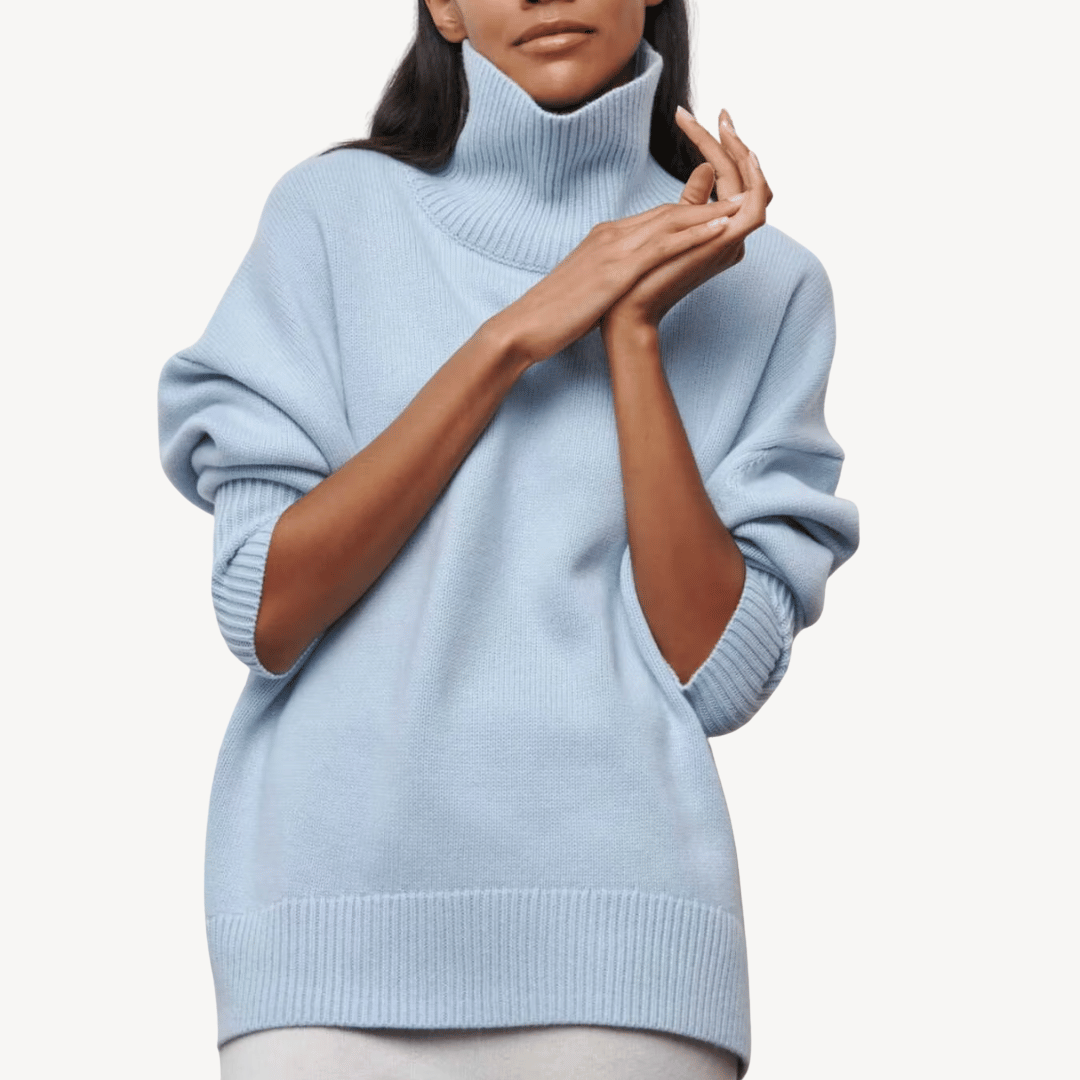 Large Fit Crew Neck Knit Sweater