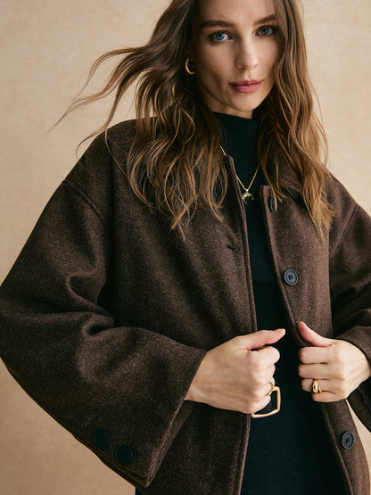 Classic Textured Button Down Coat