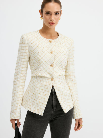 Classic Fit Tweed Blazer Jacket - OutfitLondon