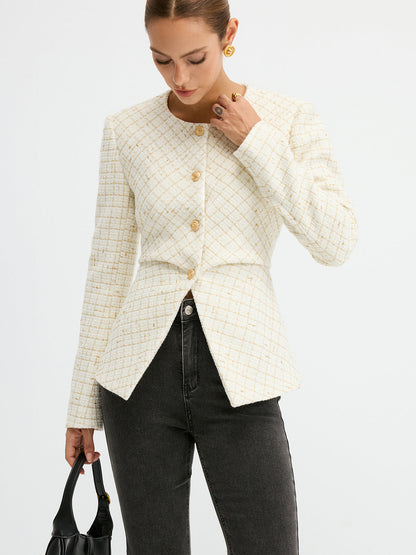 Classic Fit Tweed Blazer Jacket