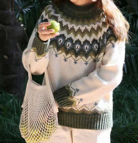 Warm Nordic Style Knit Sweater