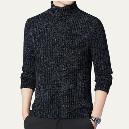 Warm Mens Cable Knit Turtleneck Sweater