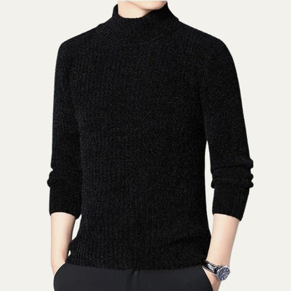 Warm Mens Cable Knit Turtleneck Sweater