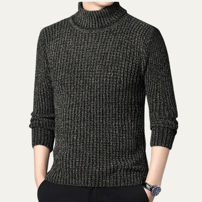 Warm Mens Cable Knit Turtleneck Sweater