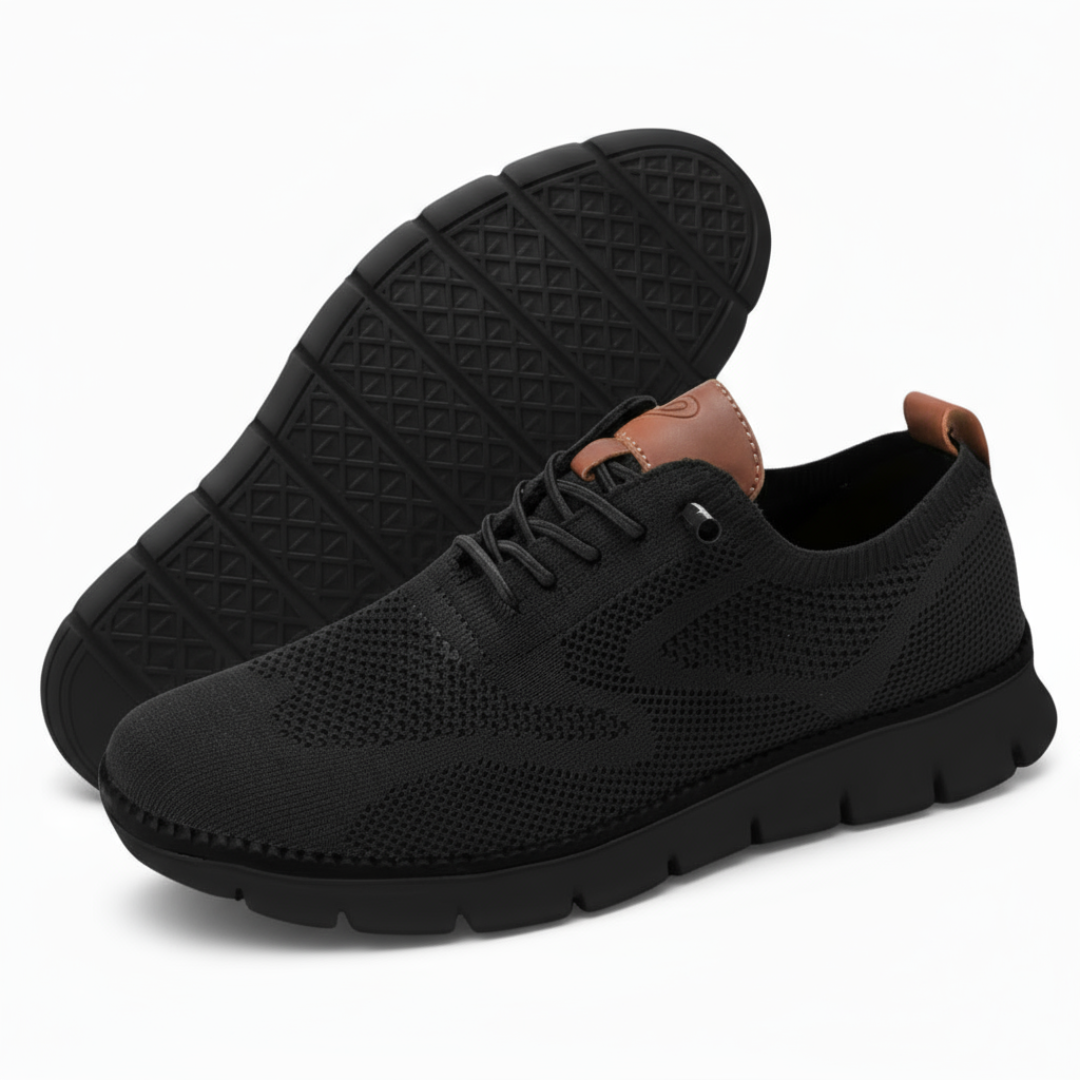 Black Athletic Shoes - Slim Fit & Cushioned Insoles - OutfitLondon