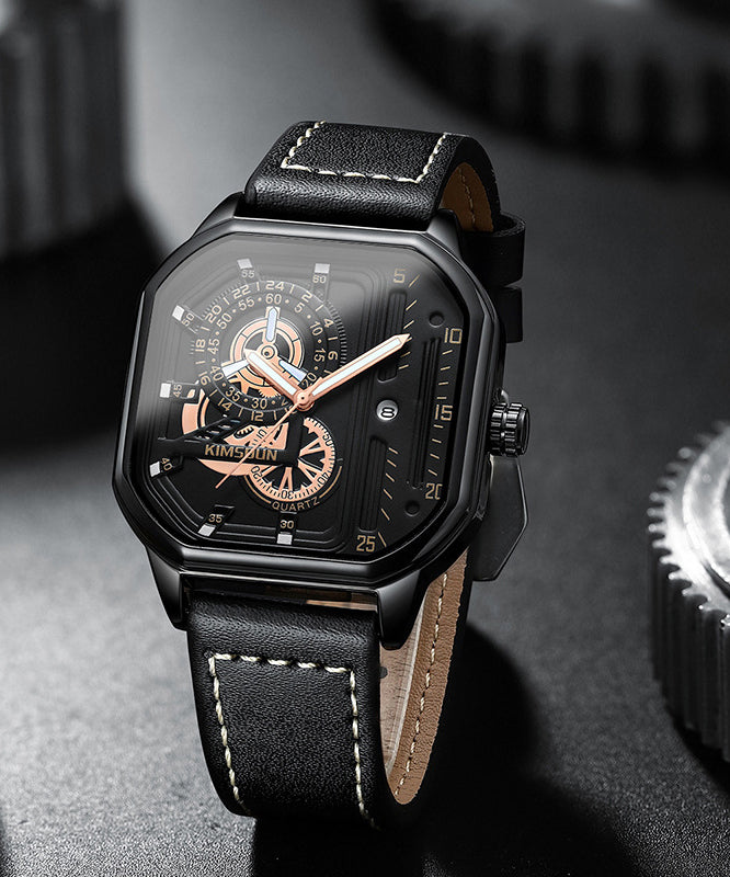 Women's Quartz Watch Black Leather - OutfitLondon