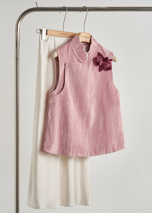 Women's Rose Embroidered Velvet Vest Silk Autumn - OutfitLondon