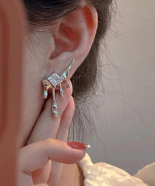 Women's Silk Copper Zircon Drop Earrings - OutfitLondon