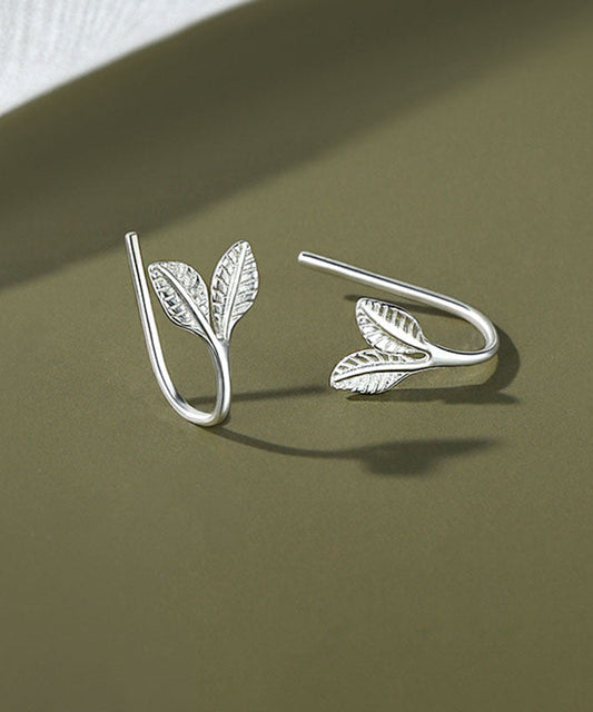 Women's Sterling Silver Hoop Earrings Silk Accents - OutfitLondon