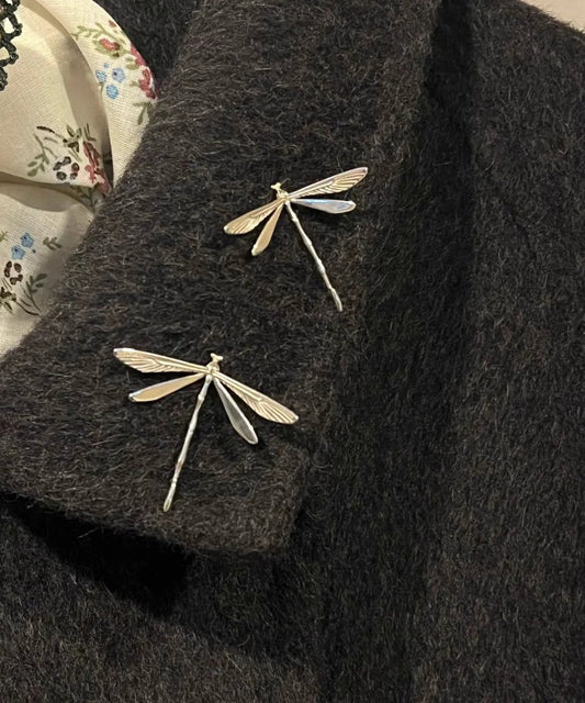 Women's Sterling Silver Dragonfly Brooch Gilded - OutfitLondon