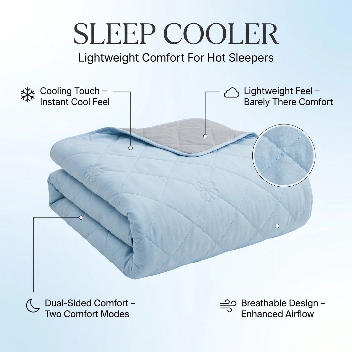 Cooling Blanket for Hot Sleepers | Reversible Cooling Blanket with Breathable Design | Lightweight Blanket for All Seasons
