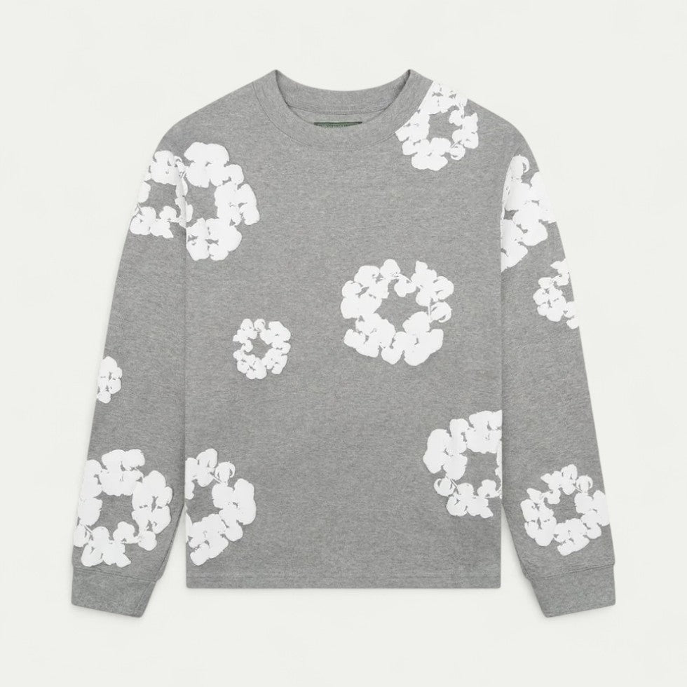 Ladies Casual Floral Crew Neck Sweater
