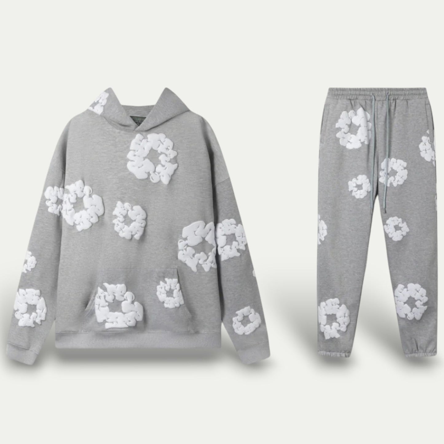 Comfortable Flower Pattern Hoodie Pajama Set - OutfitLondon