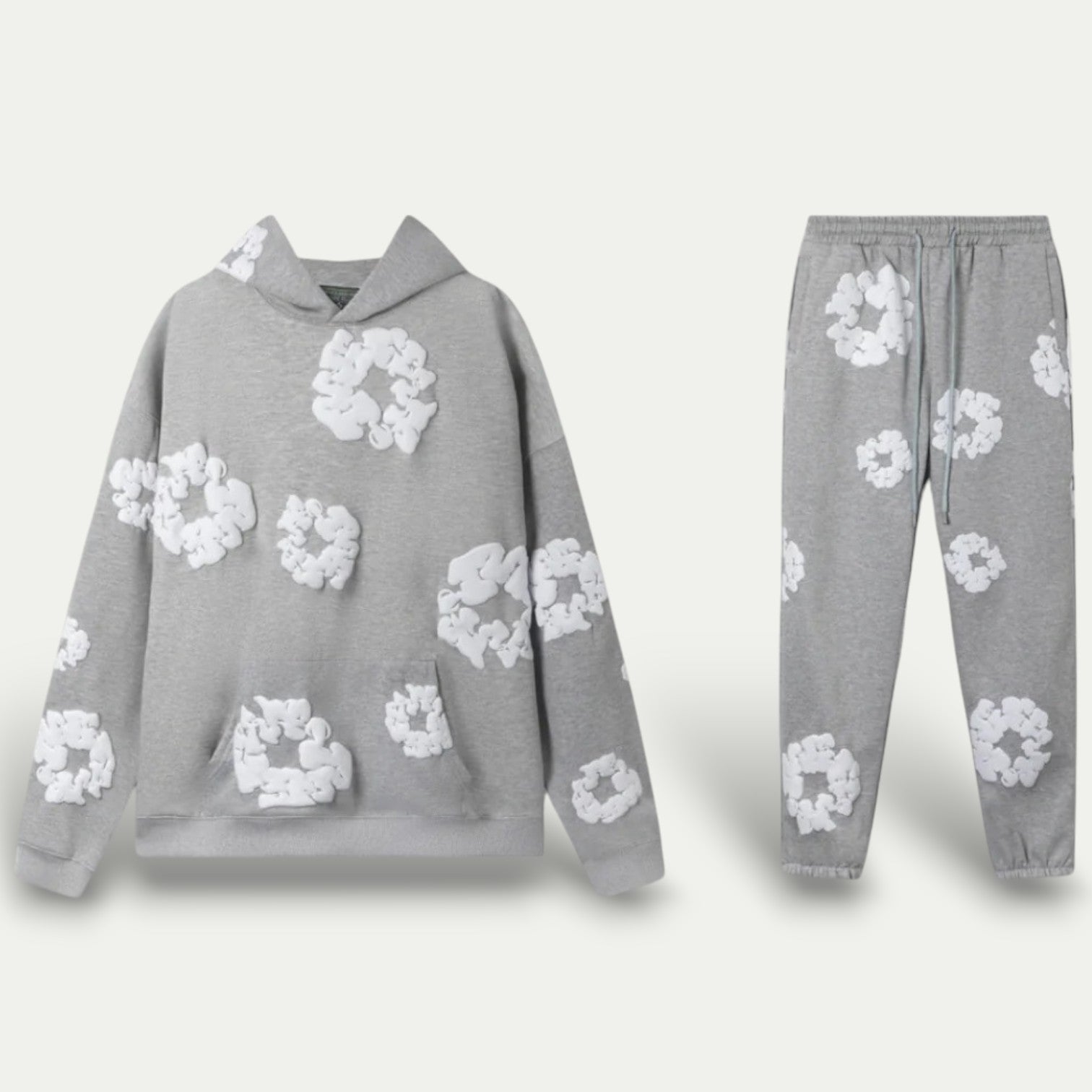 Comfortable Flower Pattern Hoodie Pajama Set - OutfitLondon