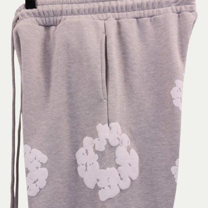Comfortable Flower Pattern Hoodie Pajama Set