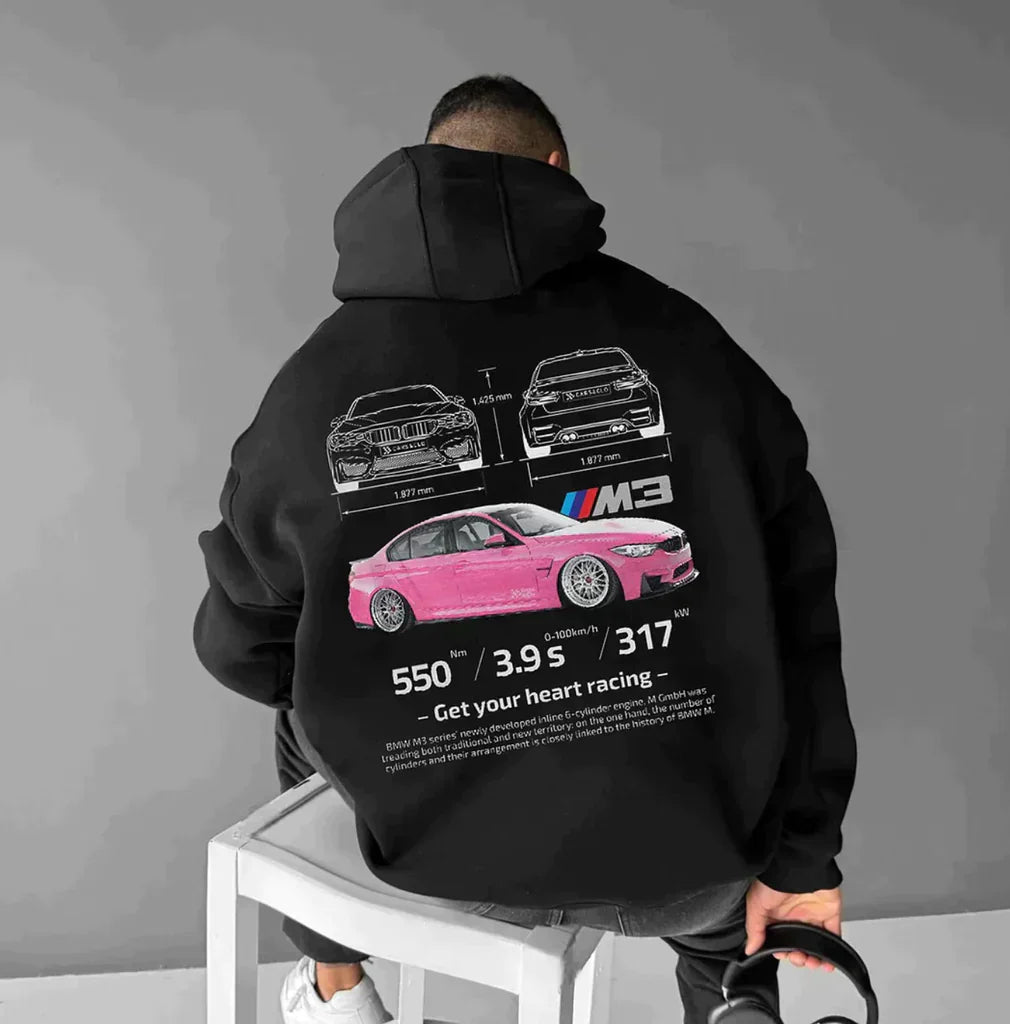 Large Sporty Racing Style Hoodie