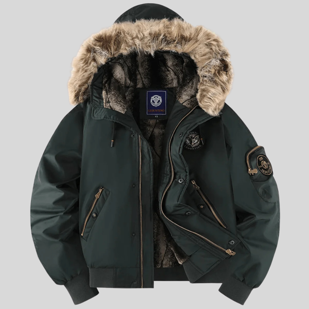 Quilted Puffer Jacket with Fake Fur Hood - OutfitLondon