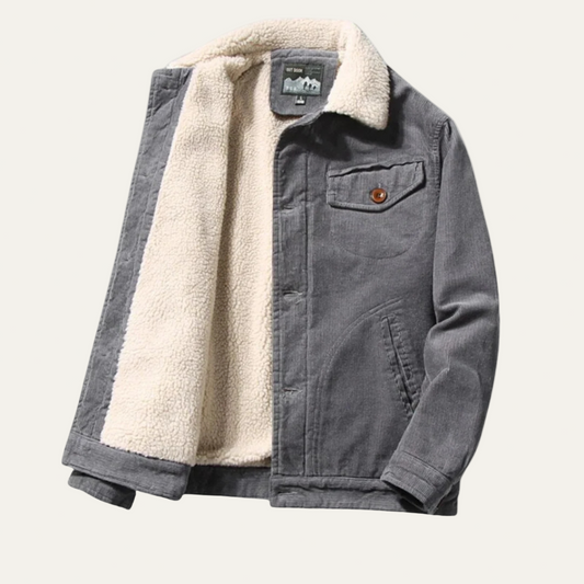 Warm Sherpa Lined Denim Trucker Jacket for Men - OutfitLondon