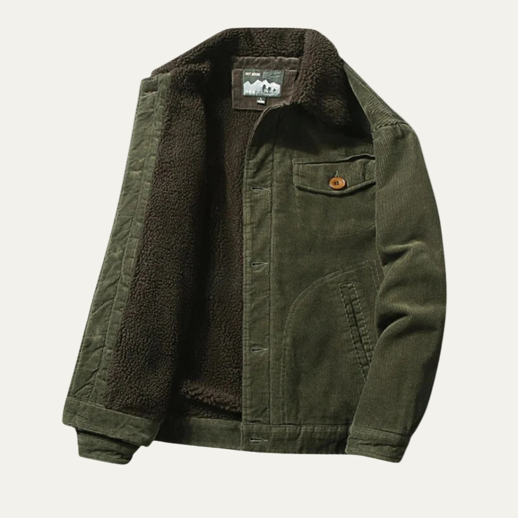 Warm Sherpa Lined Denim Trucker Jacket for Men