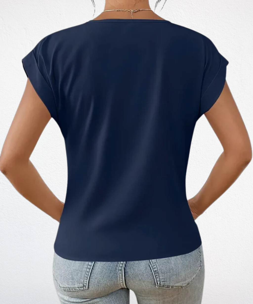 Chic V Neck Women's Casual Top