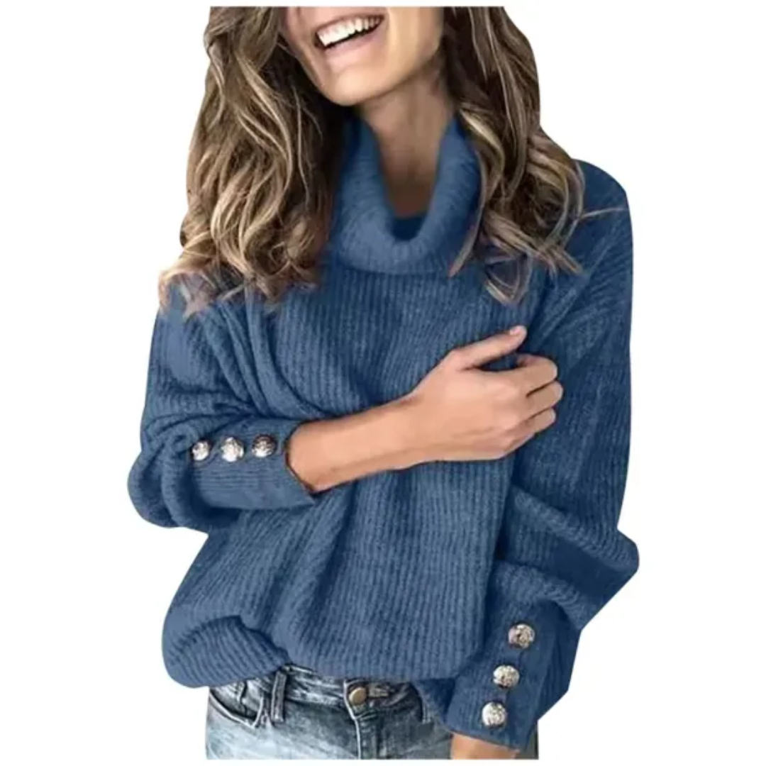 Relaxed Fit Women's Turtleneck Sweater