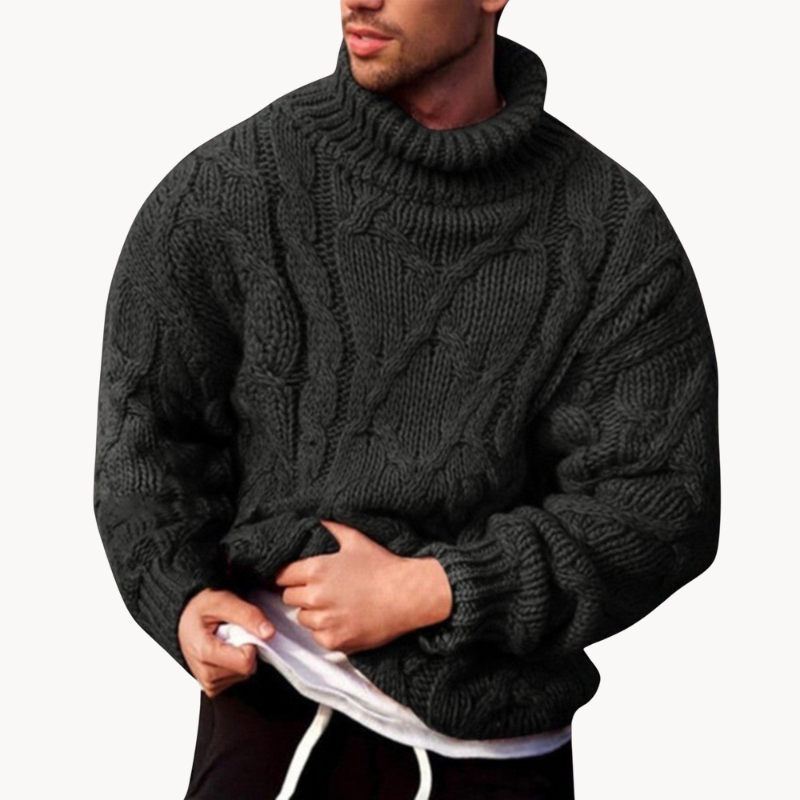 Warm Crew Neck Men's Winter Knit Sweater - OutfitLondon