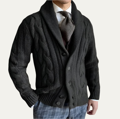 Men's Warm Crew Neck Knitted Cardigan - OutfitLondon