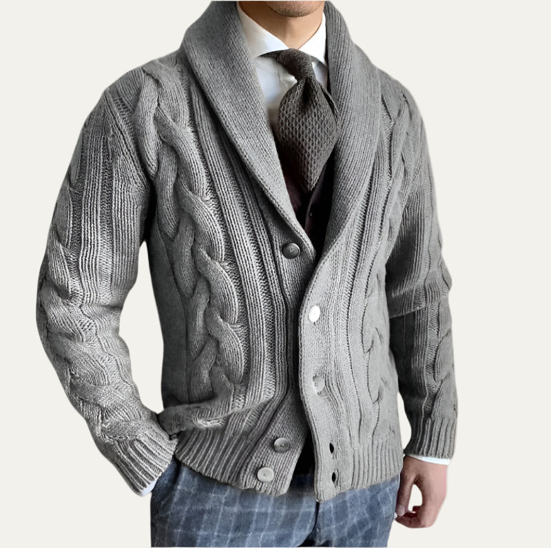 Men's Warm Crew Neck Knitted Cardigan