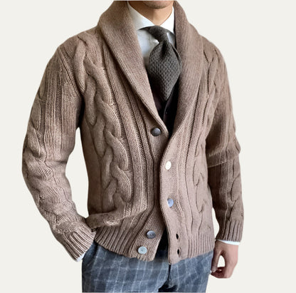 Men's Warm Crew Neck Knitted Cardigan