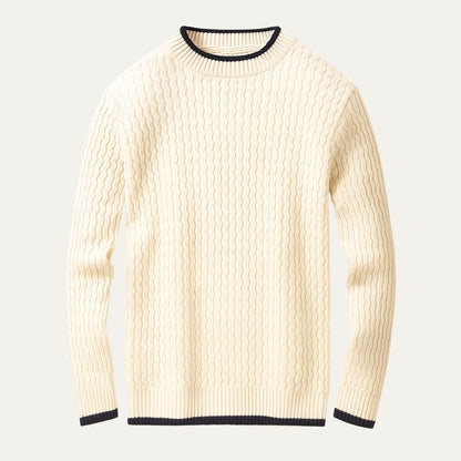 Men's Thick Cable Knit Crew Sweater