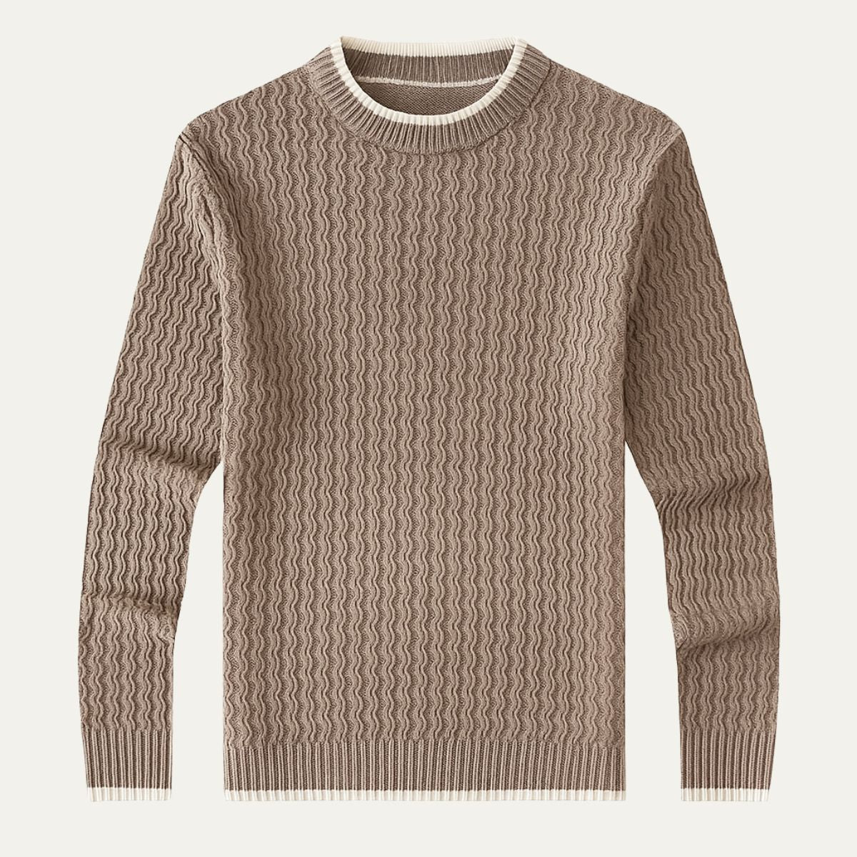 Men's Thick Cable Knit Crew Sweater
