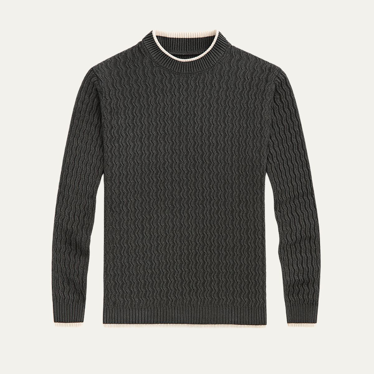Men's Thick Cable Knit Crew Sweater