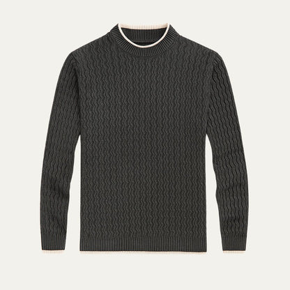 Men's Thick Cable Knit Crew Sweater