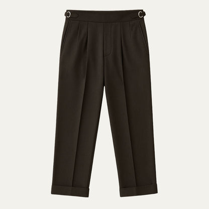 Classic High Waisted Wool Trousers for Men - OutfitLondon