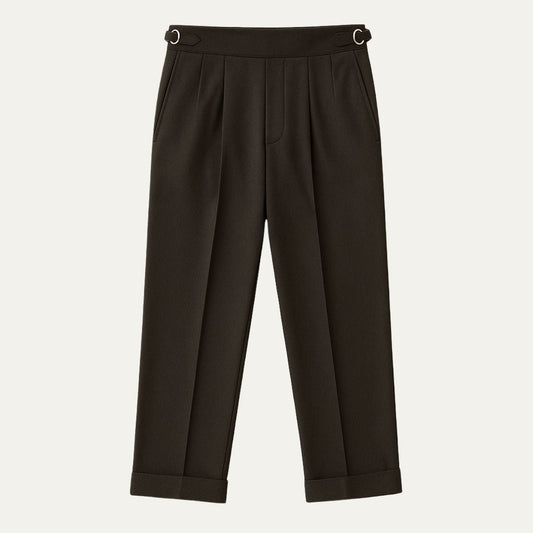 Classic High Waisted Wool Trousers for Men - OutfitLondon