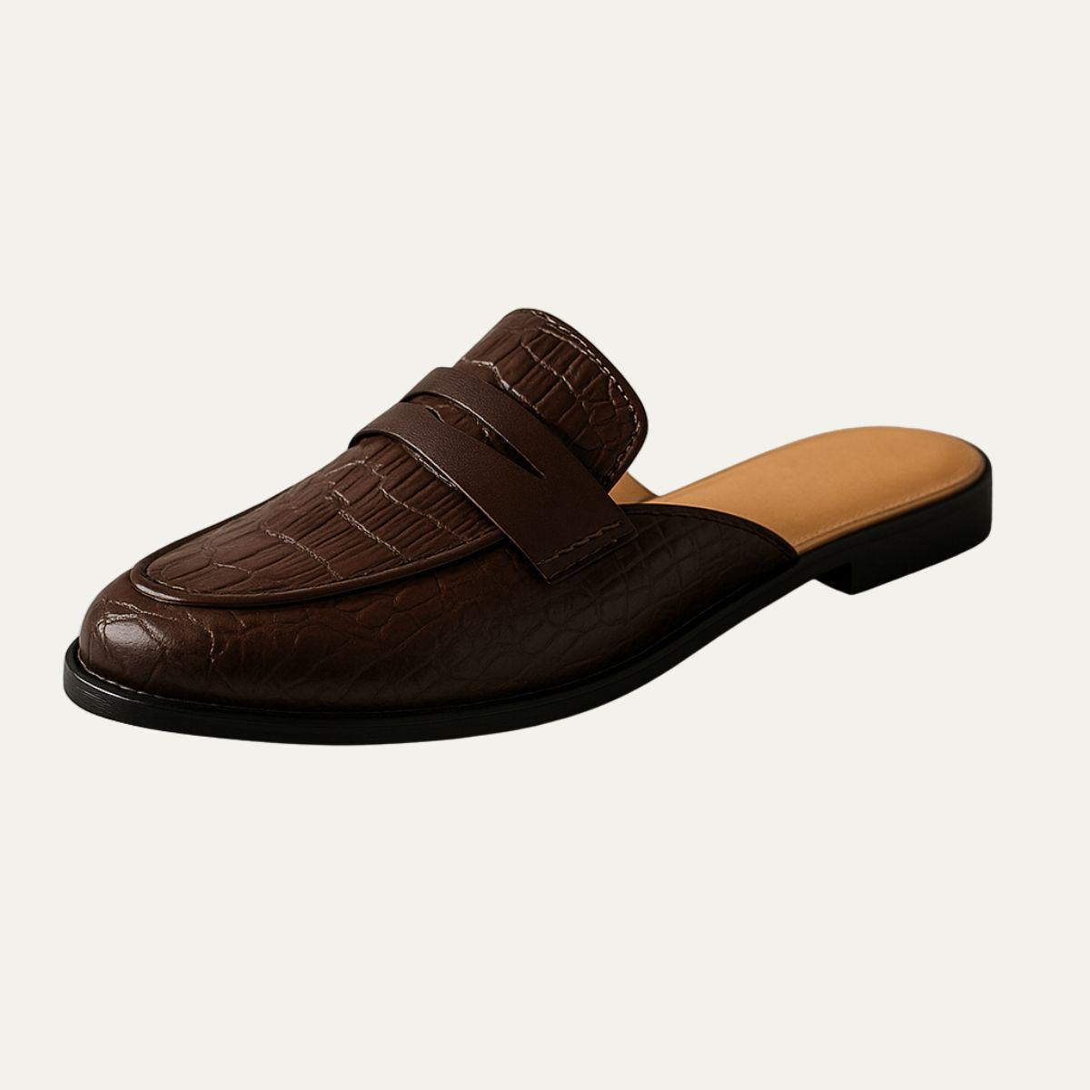 Classic Brown Leather Slip On Shoes for Men - OutfitLondon