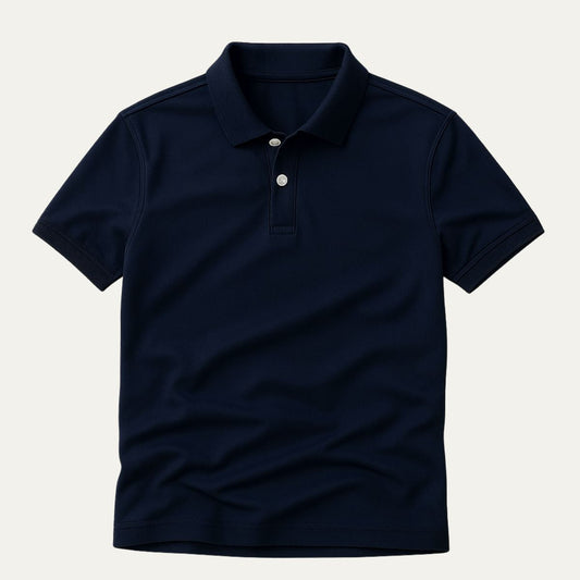 Classic Dark Blue Polo Shirt for Men - OutfitLondon