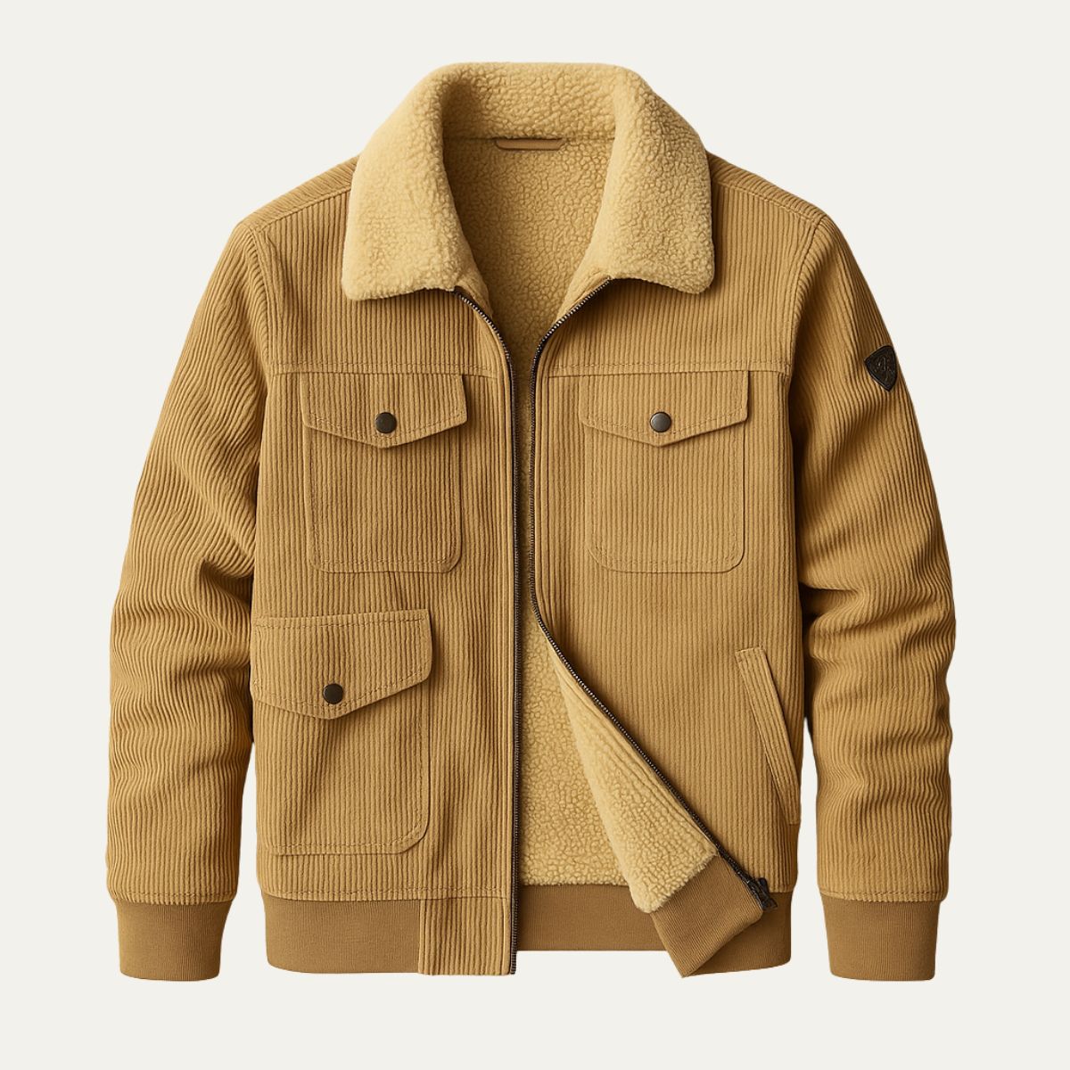 Warm Fleece Lined Classic Corduroy Mens Jacket - OutfitLondon