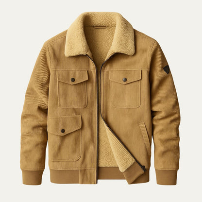 Warm Fleece Lined Classic Corduroy Mens Jacket - OutfitLondon