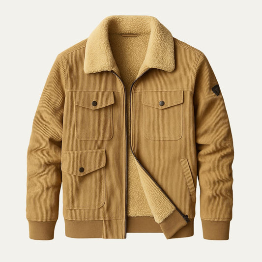 Warm Fleece Lined Classic Corduroy Mens Jacket - OutfitLondon