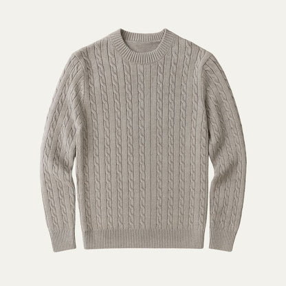 Soft Grey Men's Merino Wool Crew Neck Sweater - OutfitLondon